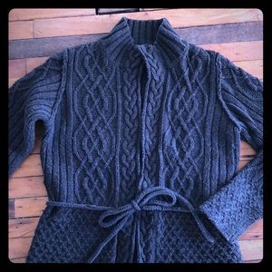 Banana Republic wool blend cable cardigan M